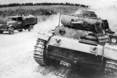 Russian_Truck_Passing_German_Panzer_III_Ausf_J